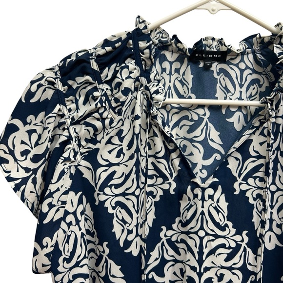 Pleione Blue and White Floral Blouse - Picture 1 of 12